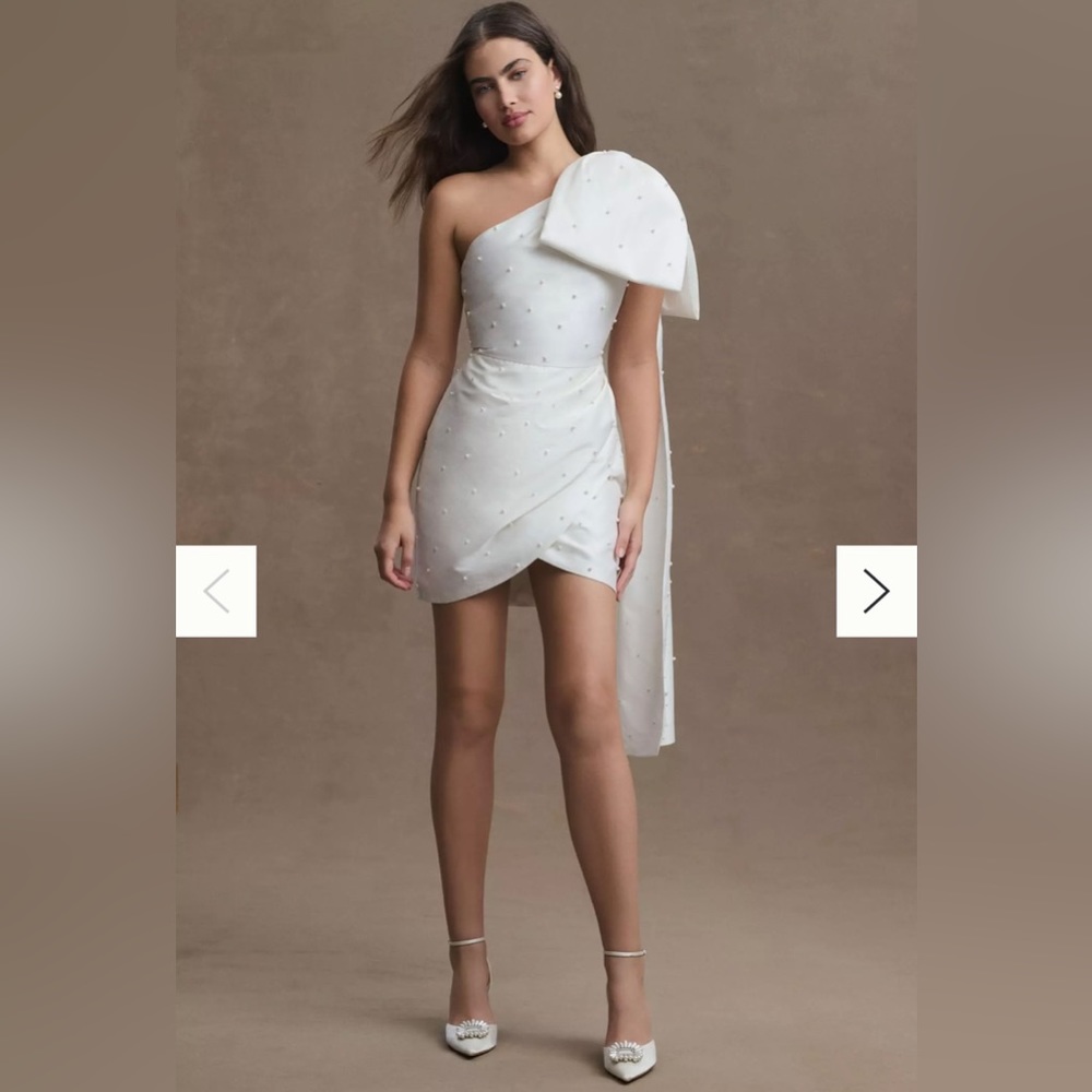 Sachin + Babi Pippa One-shoulder Pearl-embellished mini dress